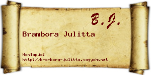 Brambora Julitta névjegykártya